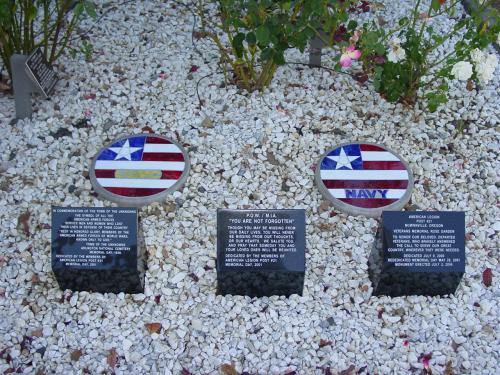 McMinnville American Legion Memorial Plaques in Gravel